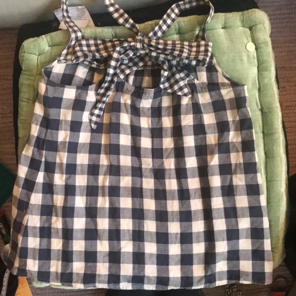 🦄🦄 5/25 ModCloth linen Bow Back Retro Tank - Picture 2 of 2